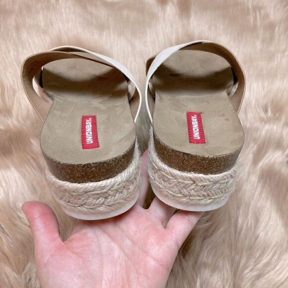UNIONBAY Queen Espadrille Platform Open Back Chunky Cork Slide Sandal - Picture 6 of 7